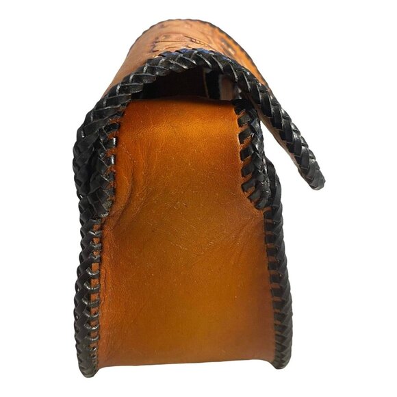 #4662 Megan girls tooled leather purse with shoulder strap - Picture 4 of 6